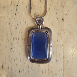 Necklace with blue pendant